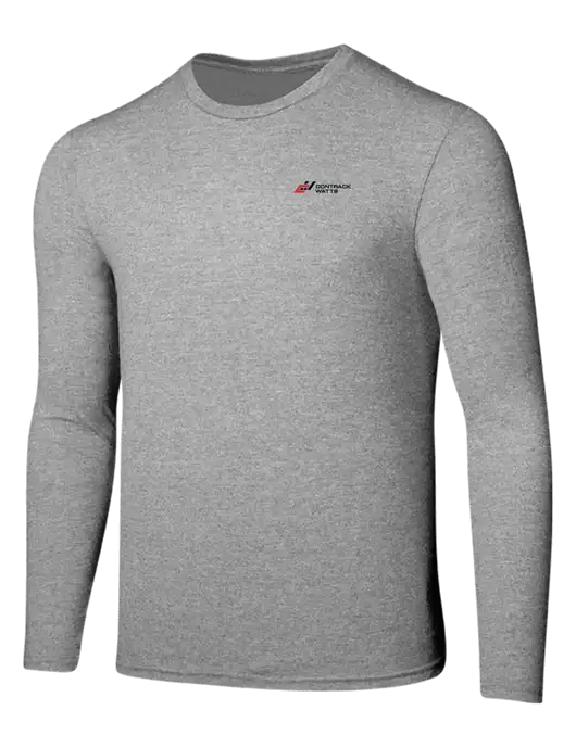 Seriously Soft Light Heathered Grey Long Sleeve T-Shirt w/Contrack Watts Logo