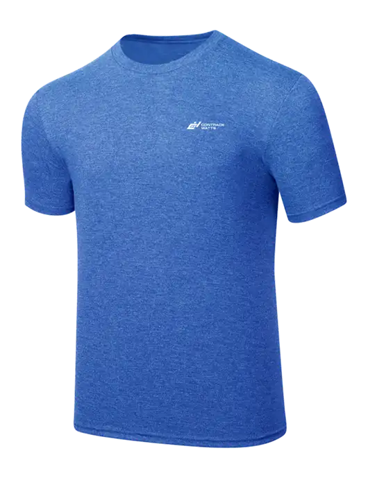 Simply Soft Royal Frost 4.5oz  Poly/Combed Ring Spun Cotton T-Shirt w/Contrack Watts Logo