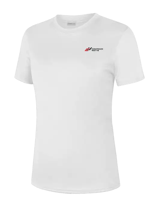  Womens White PosiCharge Competitor Tee w/Contrack Watts Logo
