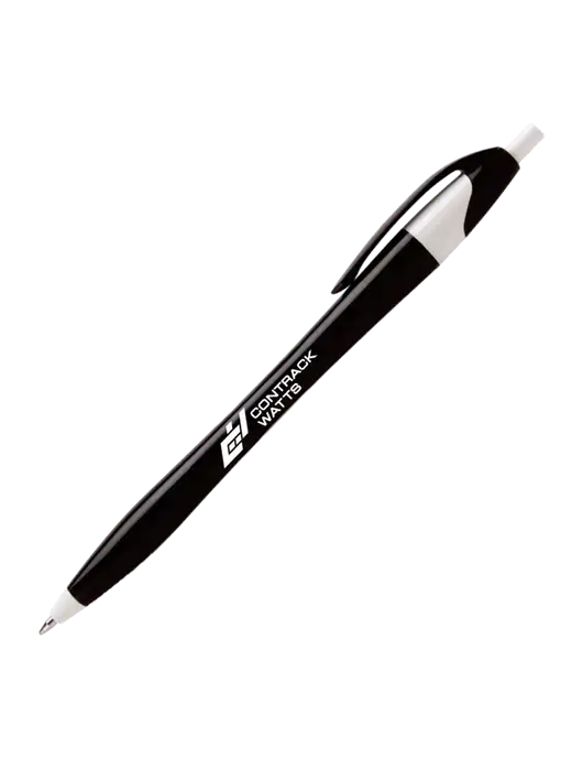 Novella Black/White Executive Pen - Blue Ink w/Contrack Watts Logo