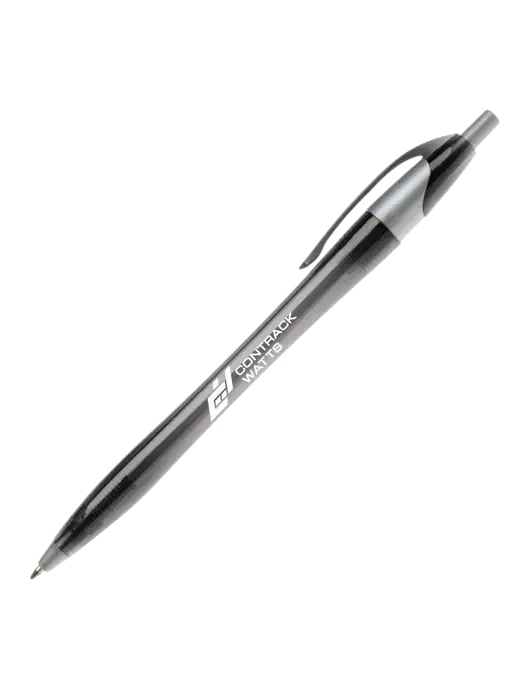 Novella Translucent Black/Silver Jewel Pen - Blue Ink w/Contrack Watts Logo