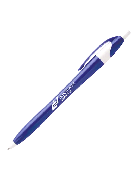 Novella Royal/White Executive Pen - Blue Ink w/Contrack Watts Logo
