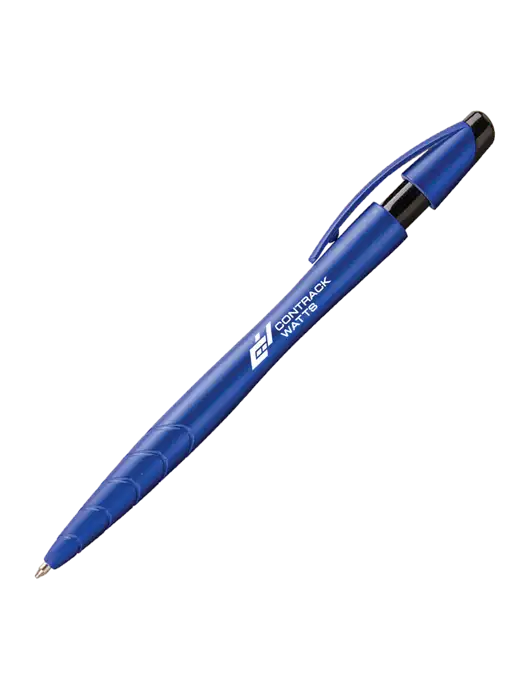Awali Blue Metallic Pen - Black Ink w/Contrack Watts Logo