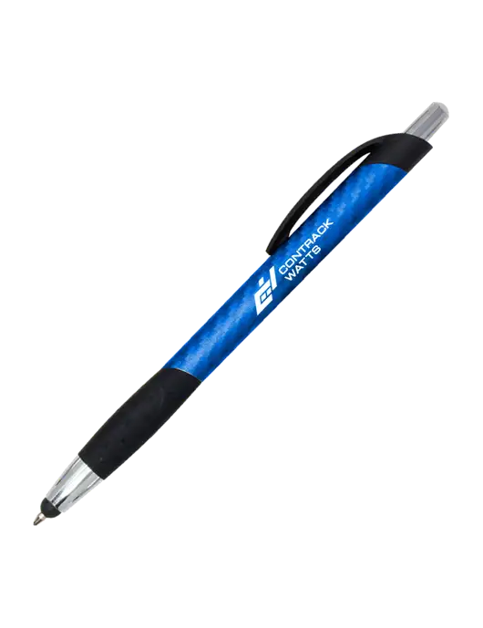 Sunray Blue Stylus Pen - Black Ink w/Contrack Watts Logo