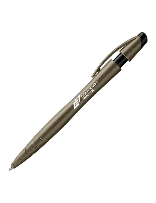 Awali Grey Metallic Pen - Black Ink w/Contrack Watts Logo