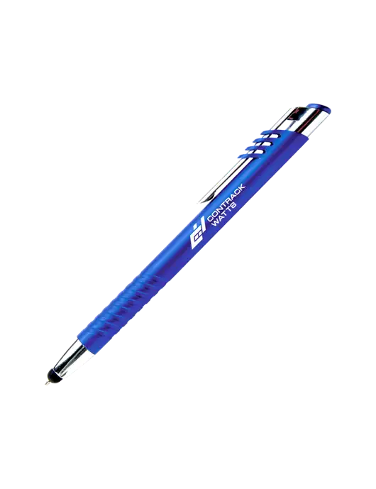 Schirhart Blue Stylus Pen - Blue Ink w/Contrack Watts Logo