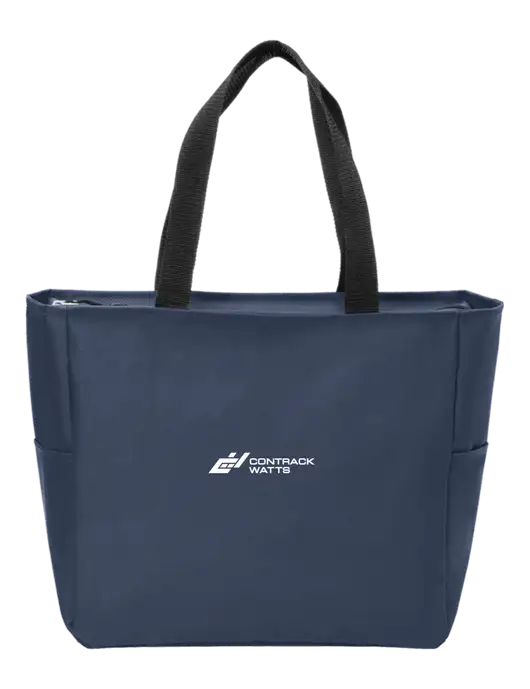Everyday Navy Zip Tote  w/Contrack Watts Logo