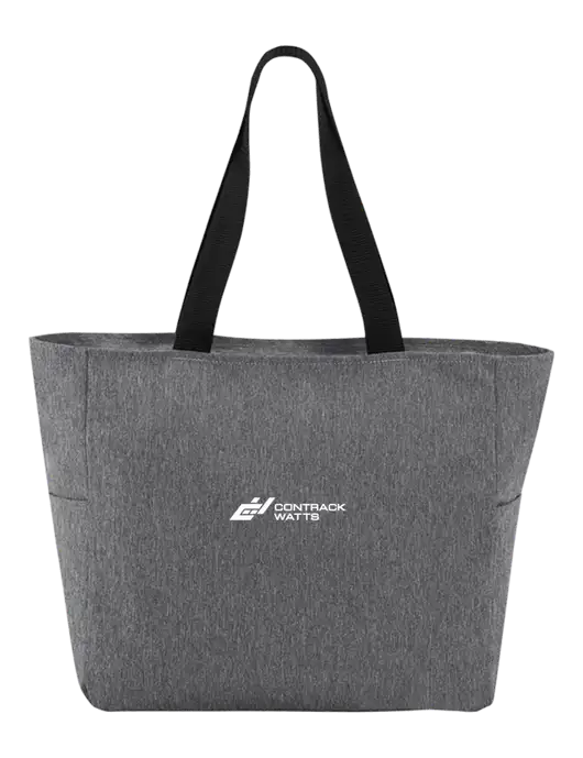Everyday Heather Grey Zip Tote  w/Contrack Watts Logo