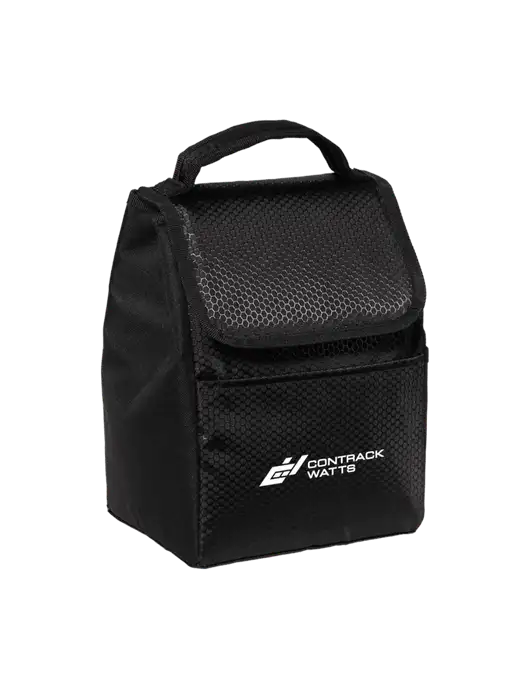 Lunch Bag Black Cooler w/Contrack Watts Logo