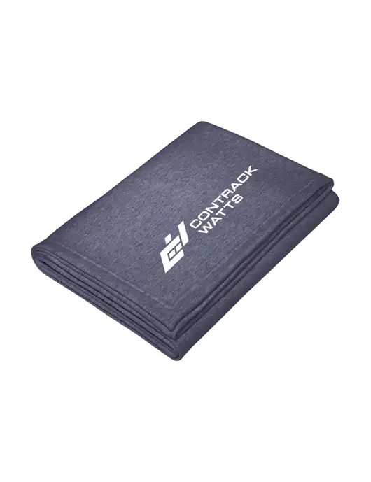Core Heather Navy Fleece Sweatshirt Blanket w/Contrack Watts Logo