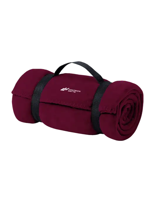 Casual Maroon Fleece Blanket With Strap w/Contrack Watts Logo