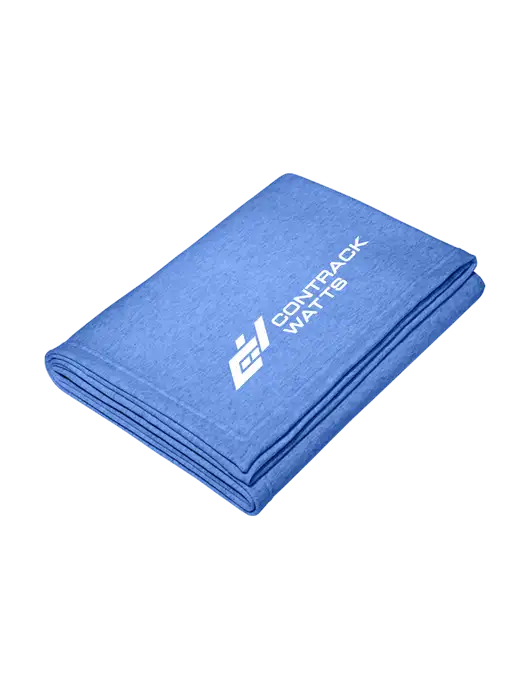 Core Heather Royal Fleece Sweatshirt Blanket w/Contrack Watts Logo
