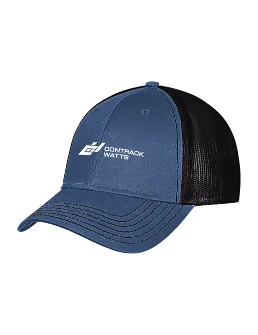 Dark Royal/Black Mesh Trucker Cap Snap Back w/Contrack Watts Logo