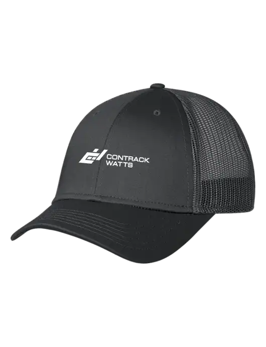 Charcoal Mesh Trucker Cap Snap Back w/Contrack Watts Logo