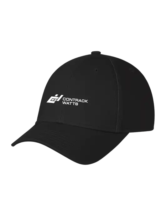 Black Structured Cap Hook & Loop w/Contrack Watts Logo