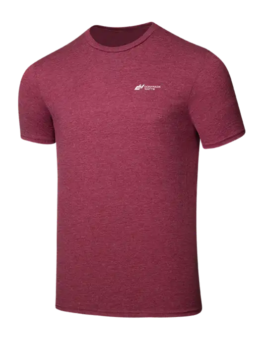 Seriously Soft Heathered Cardinal T-Shirt w/Contrack Watts Logo