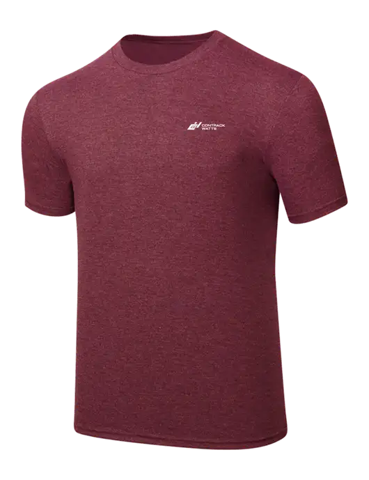 Simply Soft Maroon Frost 4.5oz  Poly/Combed Ring Spun Cotton T-Shirt w/Contrack Watts Logo