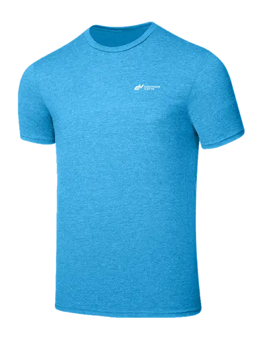 Seriously Soft Heathered Sapphire Blue T-Shirt w/Contrack Watts Logo
