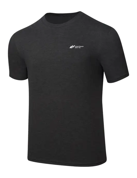 Simply Soft Black Frost 4.5oz  Poly/Combed Ring Spun Cotton T-Shirt w/Contrack Watts Logo