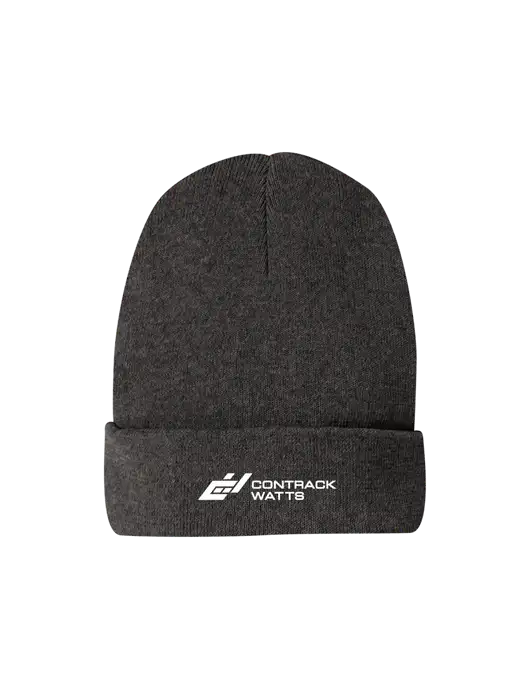 Recycled Charcoal Heather Beanie w/Contrack Watts Logo