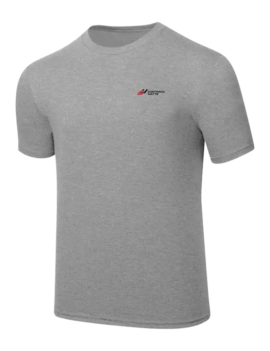 Simply Soft Heathered Light Grey 4.5oz  Poly/Combed Ring Spun Cotton T-Shirt w/Contrack Watts Logo