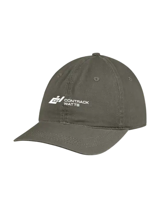Garment Washed Unstructured Twill Olive Cap w/Contrack Watts Logo