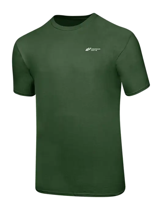 Ring Spun Dark Olive 4.5 oz T-Shirt w/Contrack Watts Logo