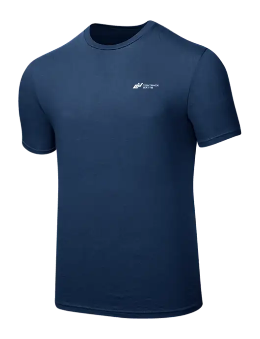 Seriously Soft Deep Slate Blue T-Shirt w/Contrack Watts Logo