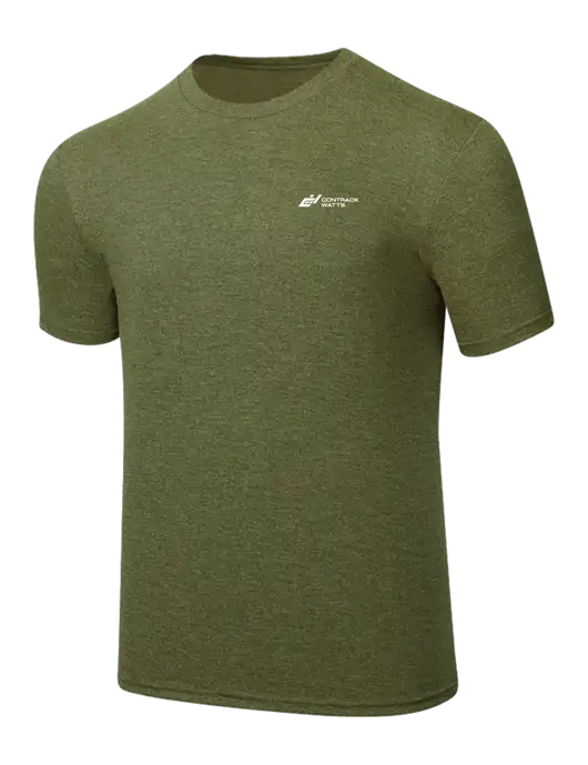 Simply Soft Military Green Frost 4.5oz Poly/Combed Ring Spun Cotton T-Shirt w/Contrack Watts Logo