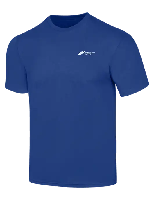 Simply Soft Dark Royal 4.5oz  Poly/Combed Ring Spun Cotton T-Shirt w/Contrack Watts Logo