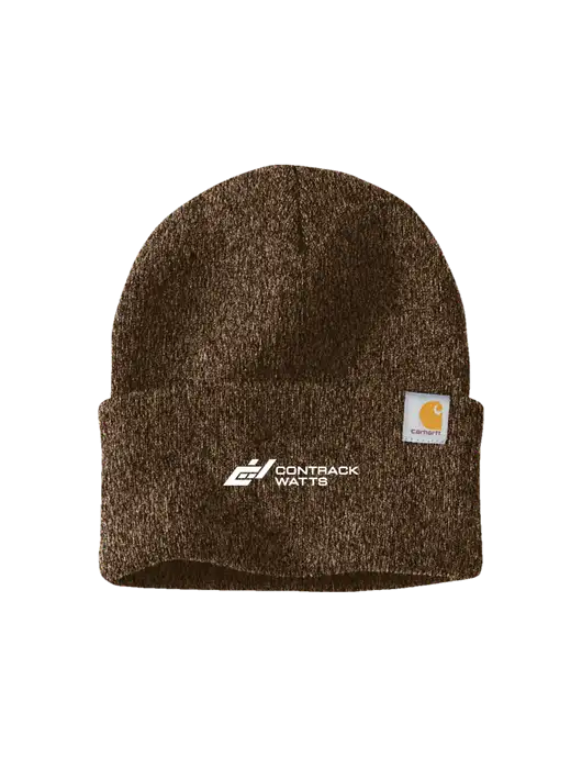 Carhartt Brown Heather Watch Cap 2.0 w/Contrack Watts Logo