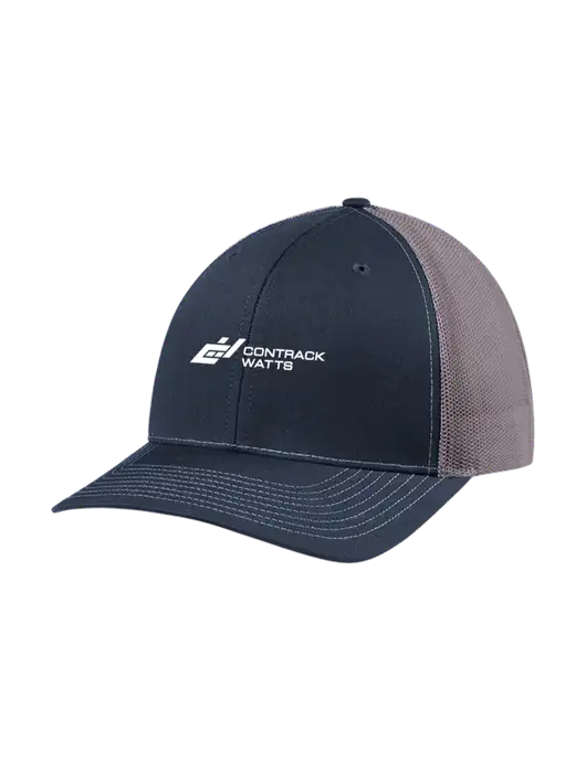 Richardson Adjustable Snapback Original 112 Trucker Cap Navy w/Charcoal Mesh w/Contrack Watts Logo