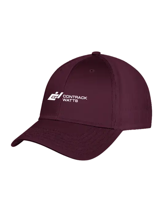 Maroon Mesh with Maroon Stitching on Bill Trucker Cap Snap Back w/Contrack Watts Logo
