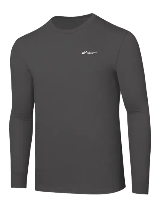 Seriously Soft Dark Grey Long Sleeve T-Shirt w/Contrack Watts Logo