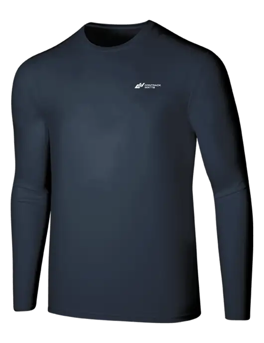 Seriously Soft Navy Long Sleeve T-Shirt w/Contrack Watts Logo