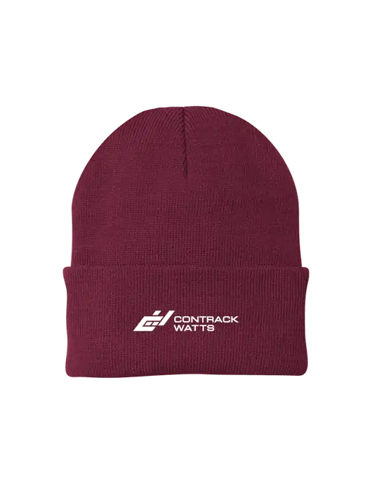 Maroon Knit Cap w/Contrack Watts Logo
