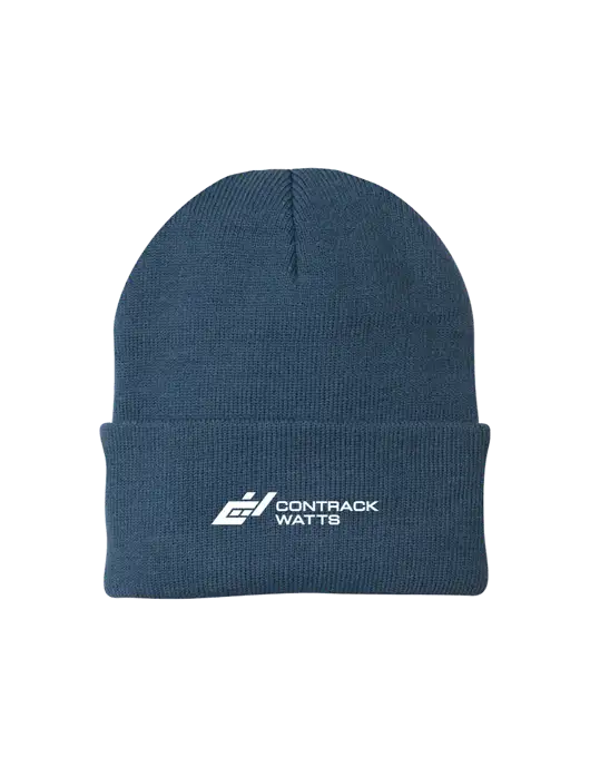 Dark Slate Knit Cap w/Contrack Watts Logo