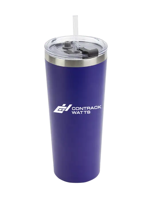 Brighton Blue 20 oz Insulated Tumbler & Straw w/Contrack Watts Logo