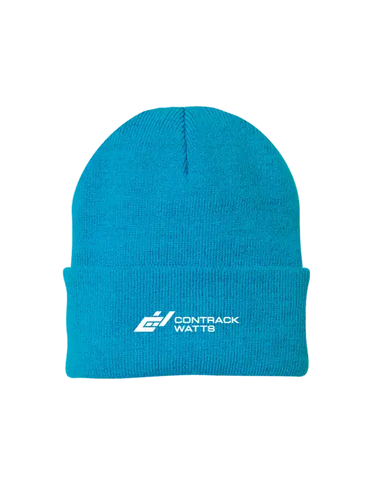 Sapphire Blue Knit Cap w/Contrack Watts Logo