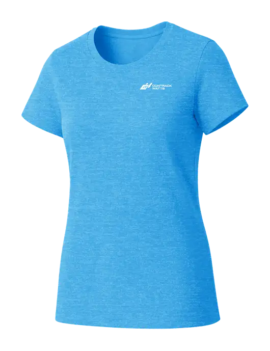 Womens Seriously Soft Light Sapphire T-Shirt w/Contrack Watts Logo