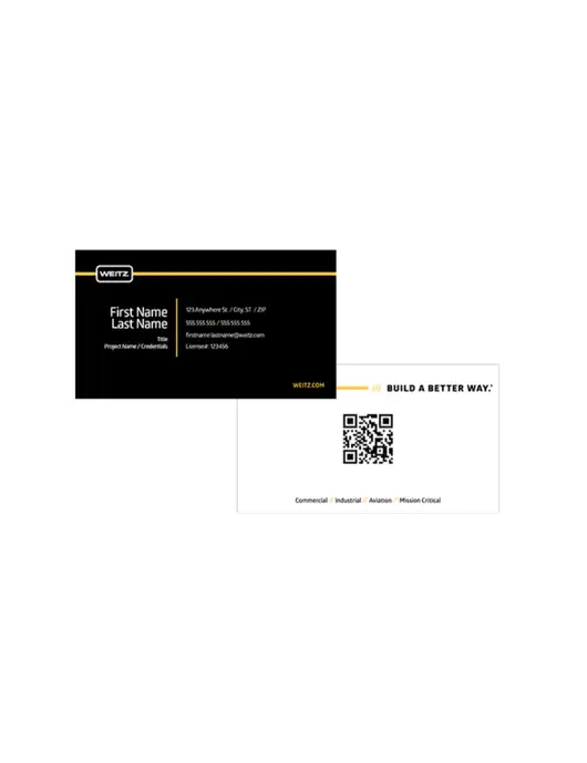 Weitz Business Cards - License # (Arizona & Florida)