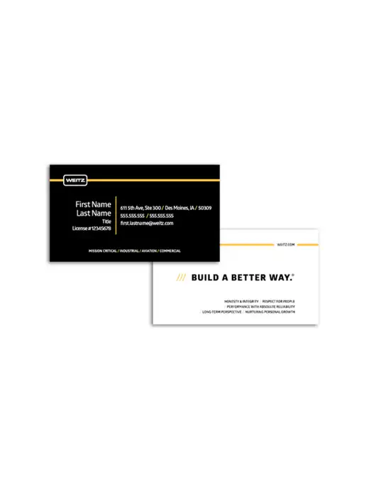 Weitz Business Cards - License # (Arizona & Florida)