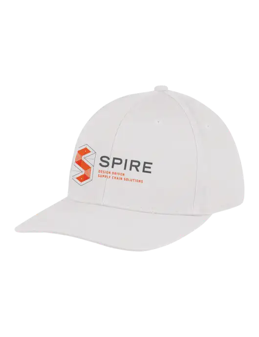 Premium Modern Structured Twill White Snapback Cap w/Spire