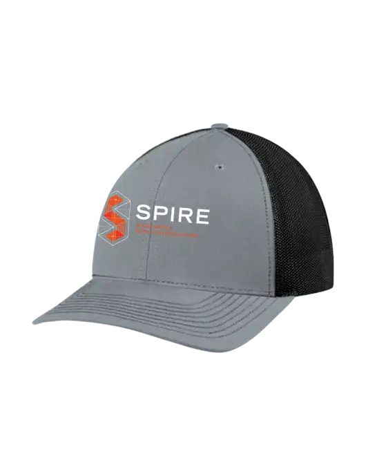 Richardson Adjustable Snapback Original 112 Trucker Cap Heather Grey w/Black Mesh w/Spire