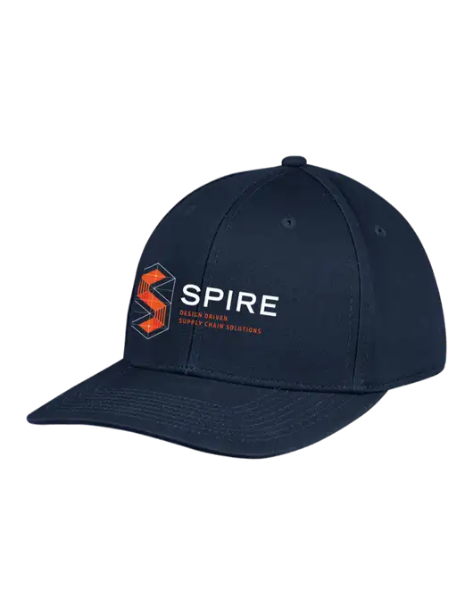 Premium Modern Structured Twill Navy Snapback Cap w/Spire