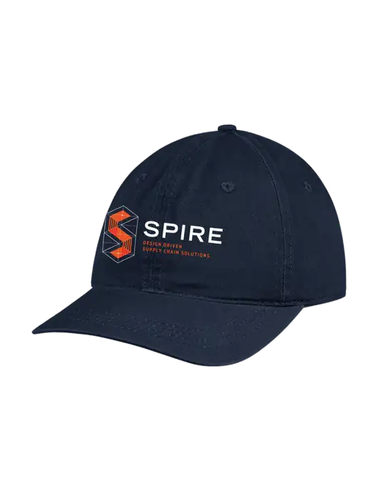 Garment Washed Unstructured Twill Navy Cap w/Spire