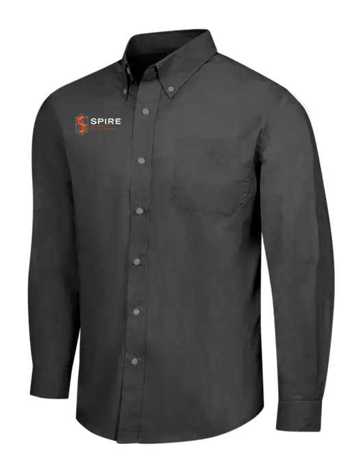 Soft Black Crosshatch Easy Care Shirt w/Spire