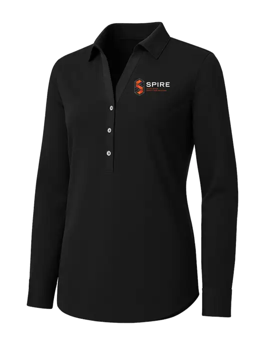 Womens Black City Stretch Shirt w/Spire