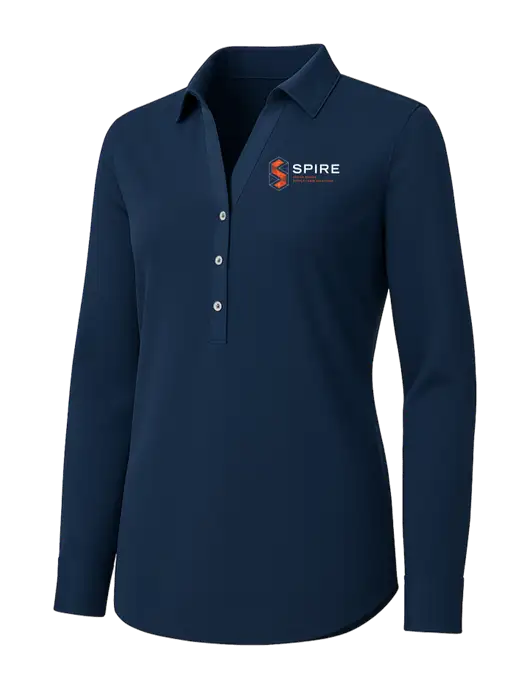 Womens Navy City Stretch Shirt w/Spire