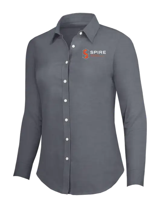 Dark Grey Womens SuperPro Oxford Shirt w/Spire